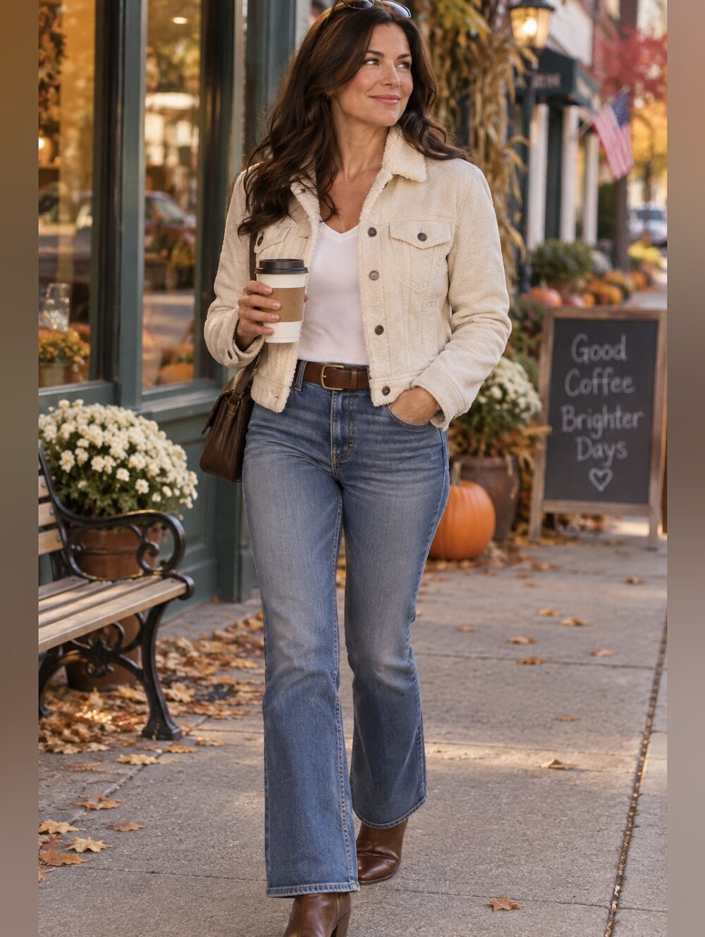 Levi’s Sherpa Trucker Jacket Cream Ecru Stretch Denim Women’s L Y2K